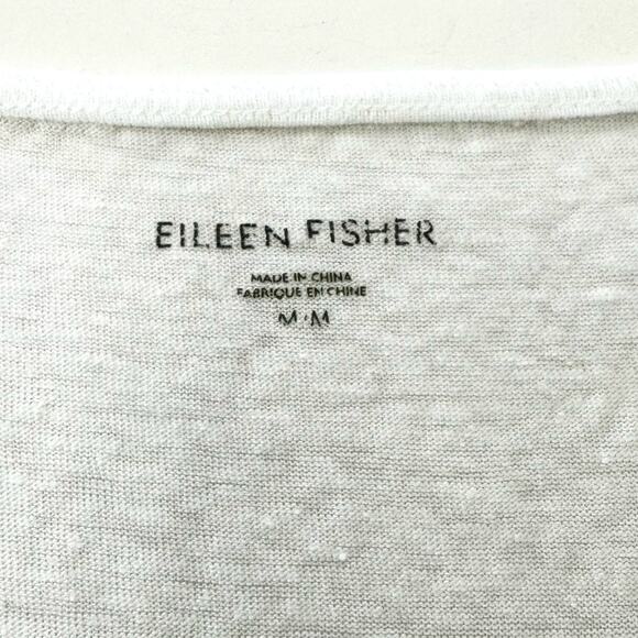 Eileen Fisher Linen Boat Neck Tank Top Tunic Lightweight White M - Picture 10 of 10
